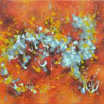Dragon of the Golden Crown - Oil on canvas - 16"x20" abstract-painting-dragon-crown