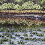 Mayakka Marsh - Oil on canvas - 18"x24" impressionist-oil-painting-marshes-egret-bird-peace-river-myakka-state-park-florida