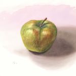 Shy Granny -Watercolor - 9"x12" healing-apples-series-watercolor
